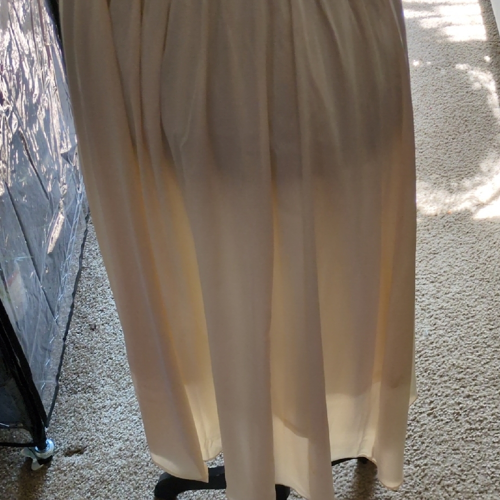 Baltic Born Poppy Satin Midi Dress Ivory Tie Front Med **SMALL SPOT ON BOTTOM - Picture 9 of 13